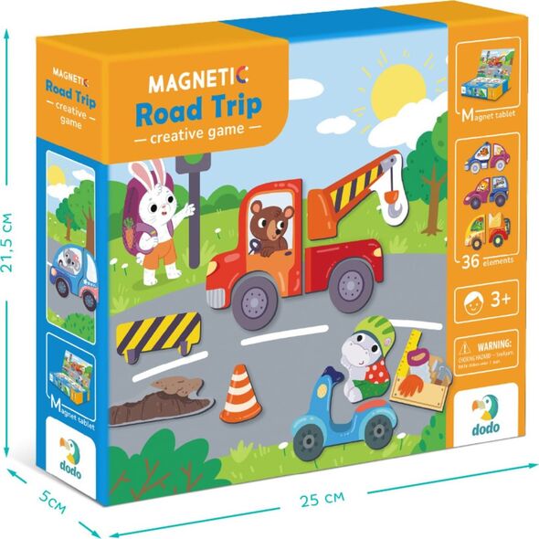 GRA MAGNETYCZNA EDUKACYJNA "TRANSPORT" 36 MAGNESÓW TABLICA MAGNETYCZNA