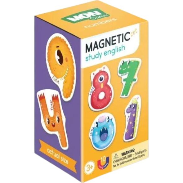 GRA MAGNETYCZNA "NUMERY" PO ANGIELSKU KOLOROWE CYFERKI NAUKA ZABAWA