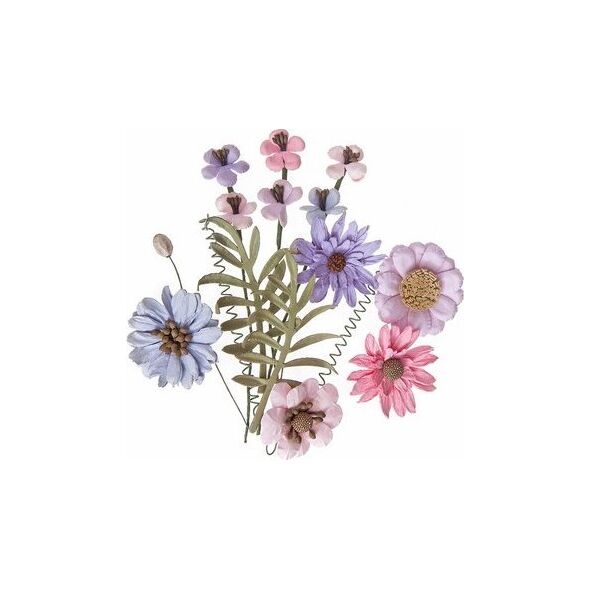 KWIATY PAPIEROWE PINKxLAVENDER, 12SZT. LILA, RÓŻ