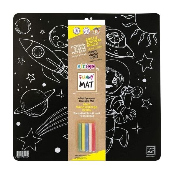 KOLOROWANKA FUNNY MAT BLACK 40X40 Przestrzeń + GRATIS kredki