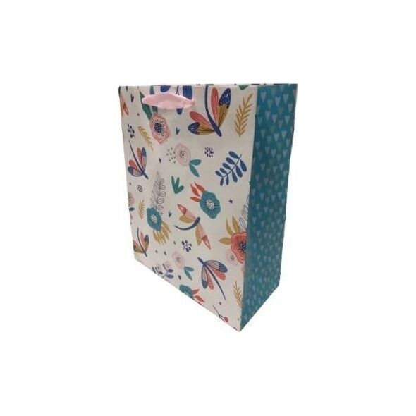 Torebka ozdobna matowa 35x37x12cm Kwiaty FRESH