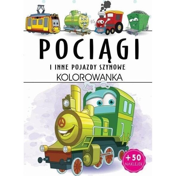 Pociągi i inne pojazdy szynowe. Kolorowanka