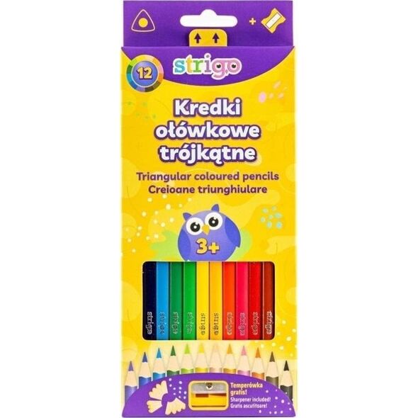 Kredki ołówkowe 12kol lub flamastry 12szt STRIGO