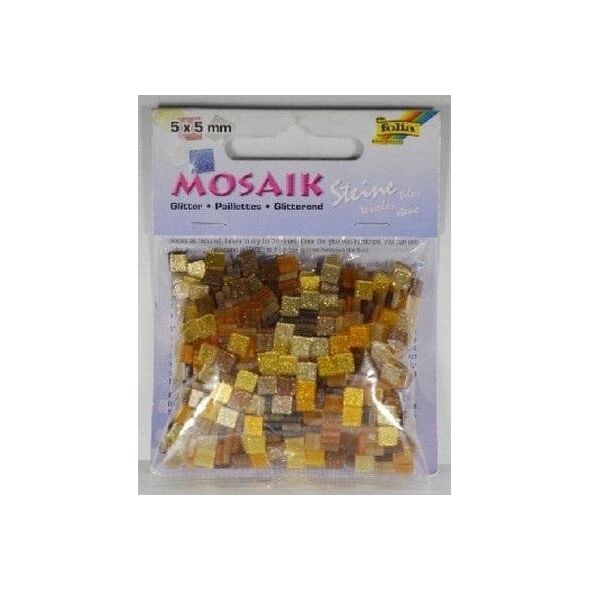 Mozaika kamyczki brokatowe 5x5mm brązowy