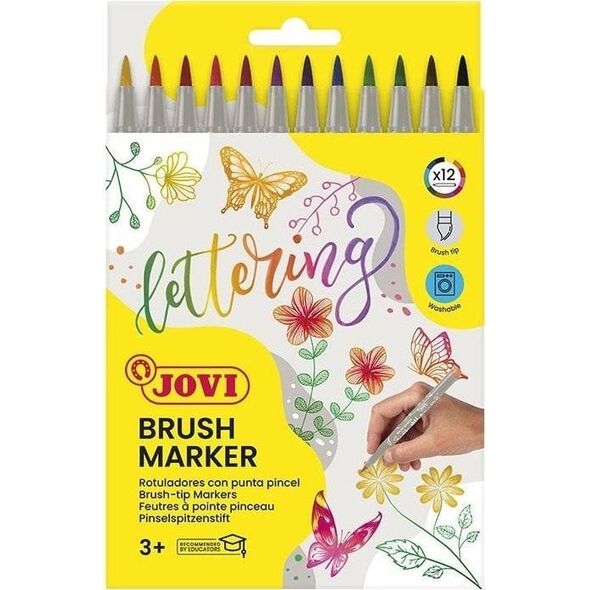 Flamastry Brush końcówka z pędzelkiem 12szt JOVI