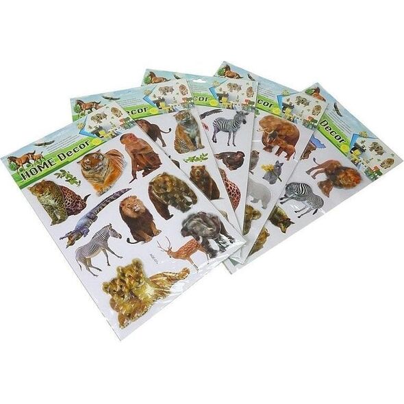 Naklejki 3D na ścianę zierzęta MIX