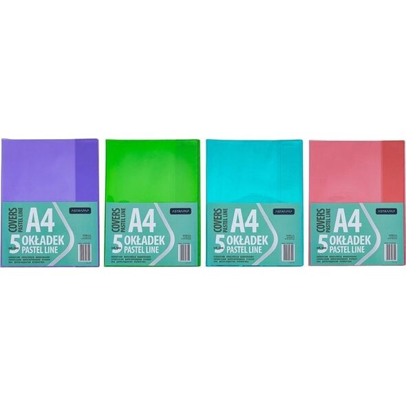 Okładka A5 Pastel Line nieregulowana (5szt) ASTRA