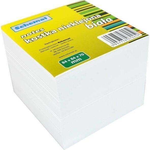 Kostka biała 84x84x70mm nieklejona