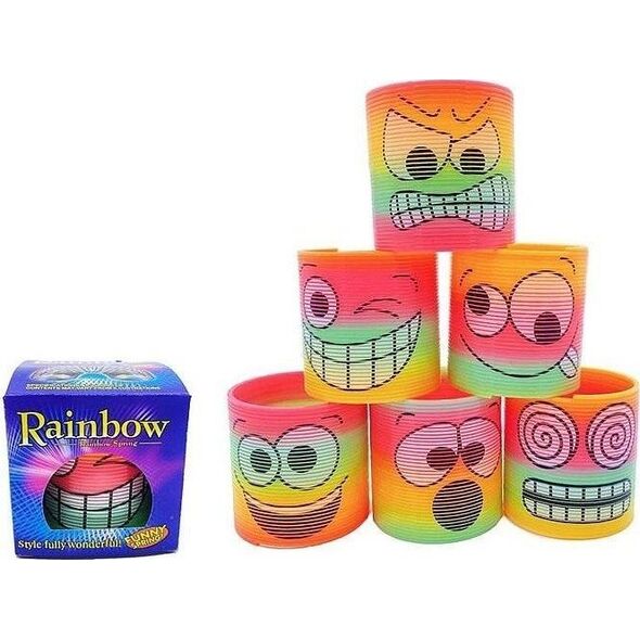 Sprężyna tęczowa z buźką MIX