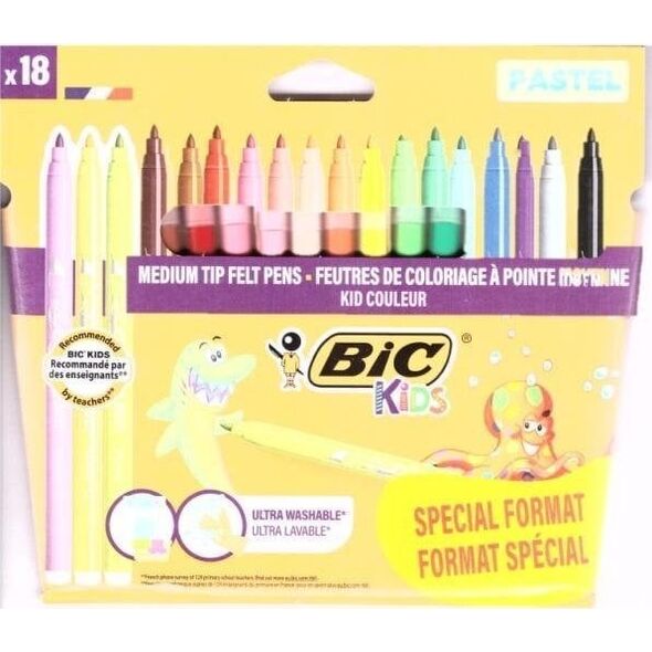 Flamastry Kids Couleur pastel 18 kolorów BIC