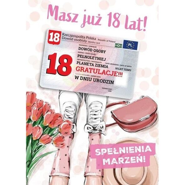 Karnet urodziny 18