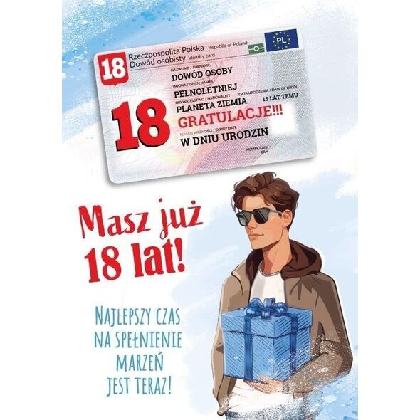 Karnet urodziny 18