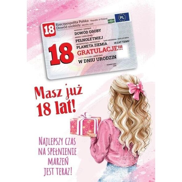 Karnet urodziny 18