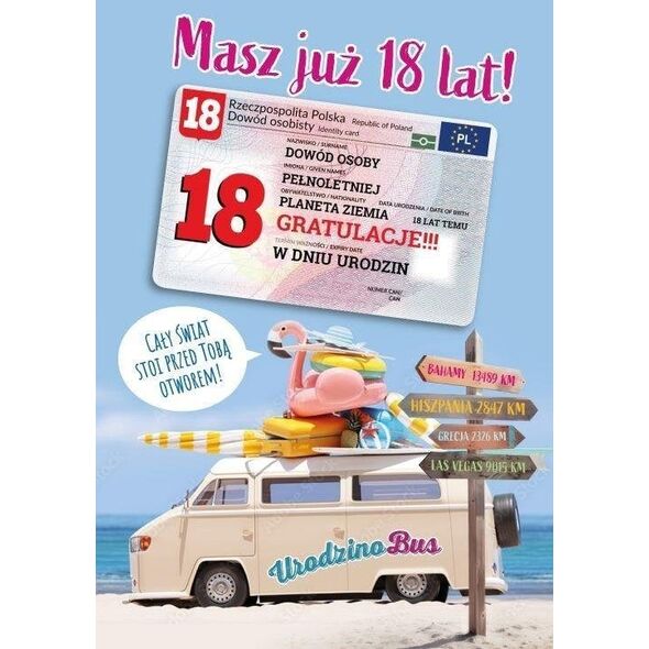 Karnet urodziny 18