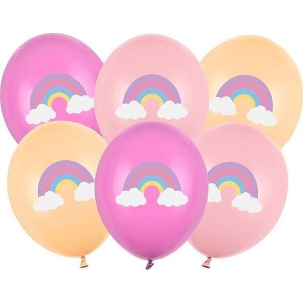 Balony Strong Pastel Tęcza 30cm 6szt mix