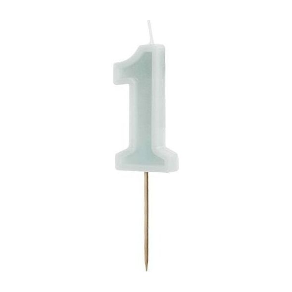 Świeczka urodzinowa 1 jasna mięta 6cm