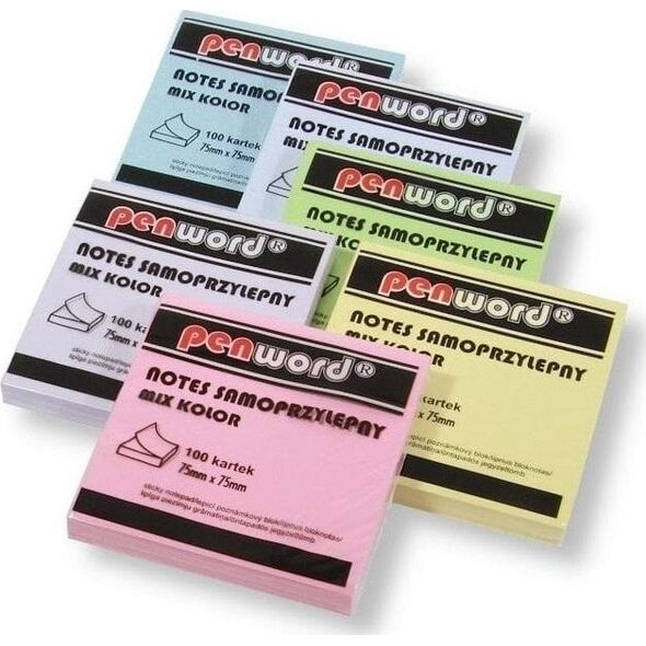 Notes samoprzylepny pastel mix 75x75mm 100K