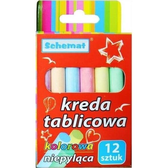 Kreda tablicowa 12szt kolor