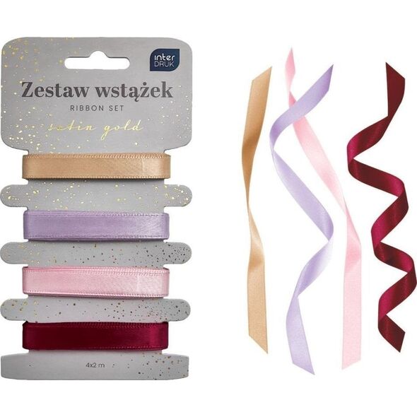 Zestaw wstążek 4x2m Satin Gold