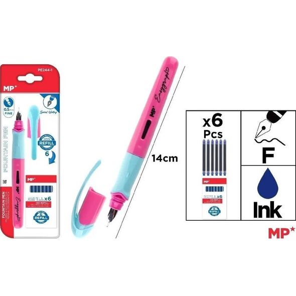 Pióro wieczne 0.5mm z wkładami różowe