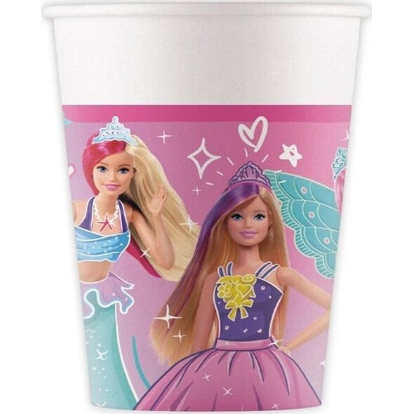 Kubeczki papierowe Barbie 200ml 8szt