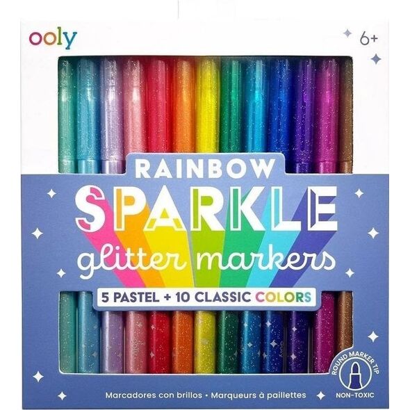 Flamastry brokatowe Rainbow Sparkle 15szt