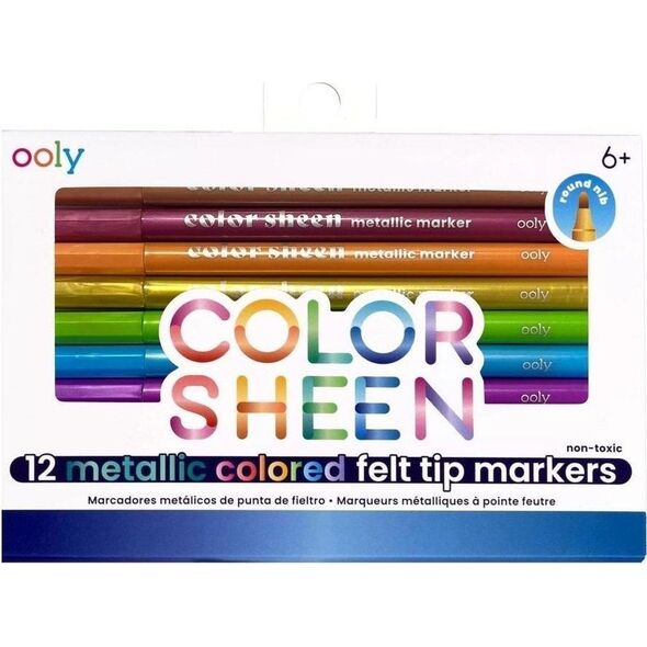 Flamastry metaliczne Color Sheen 12szt