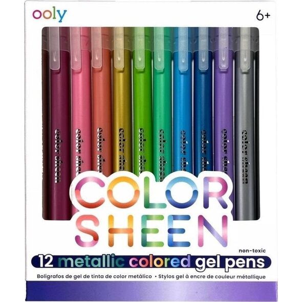 Długopisy żelowe metaliczne Color Sheen 12szt