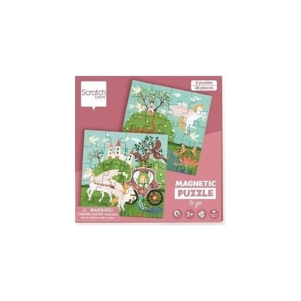 Puzzle magnetyczne 20x2 + książka Księżniczki