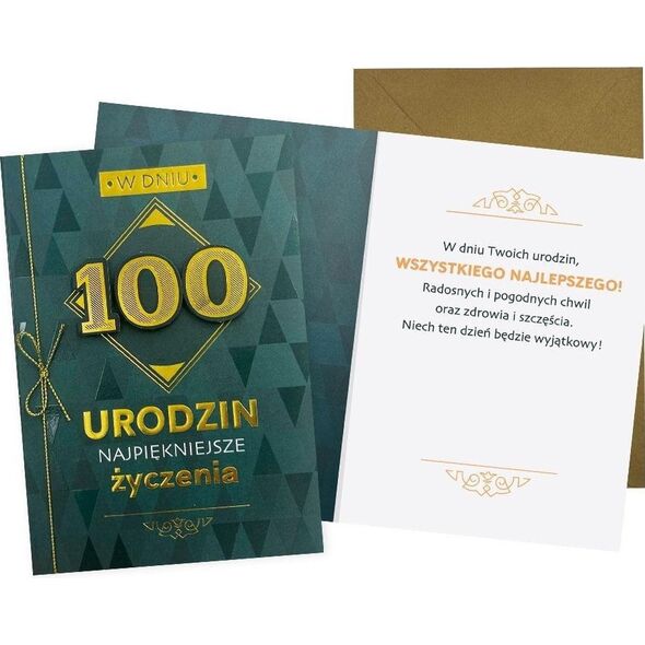 Karnet B6 Urodziny 100 męskie