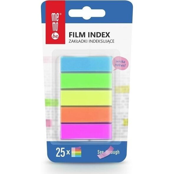 Zakładki indeksujące 12x45mm 5x25szt MemoBe