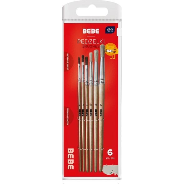 Pędzelki drewniane 6szt BB Kids