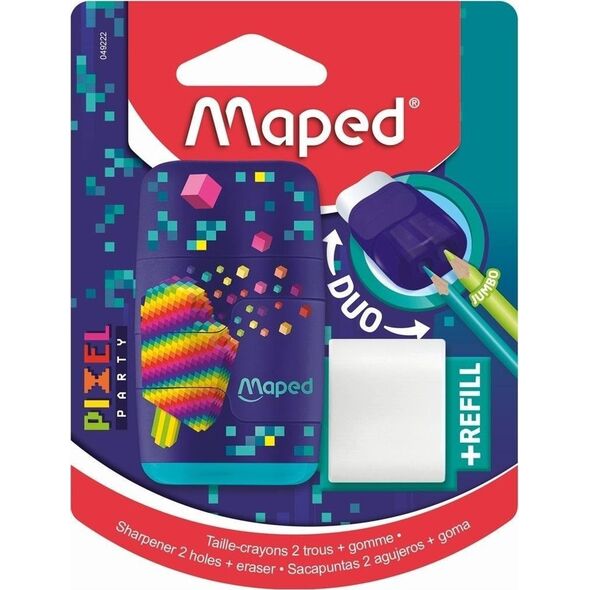 Temperówka z gumką Connect Pixel 2 otwory MAPED