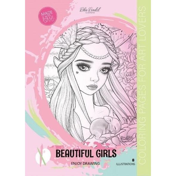 Kolorowanka A4 8 obrazków Beautiful Girls różowa