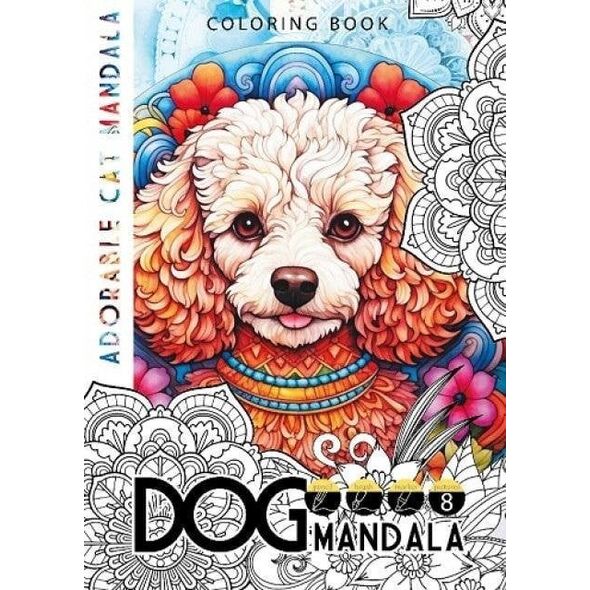 Kolorowanka A4 8 obrazków Dog mandala Psy
