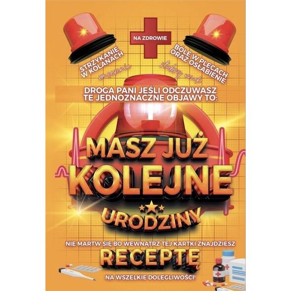 Karnet Urodzinowy z receptą