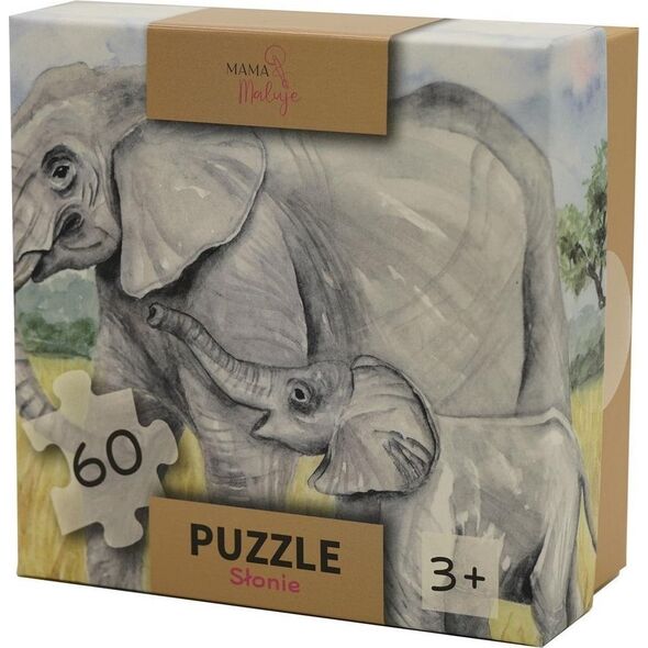 Puzzle 60el Słonie