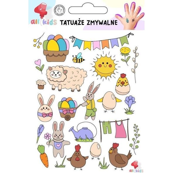 Tatuaże zmywalne dla dzieci Wielkanoc 2