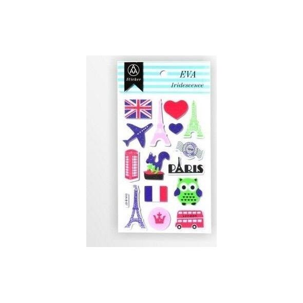 Stiker z elementami z pianki z lekkim brokatem