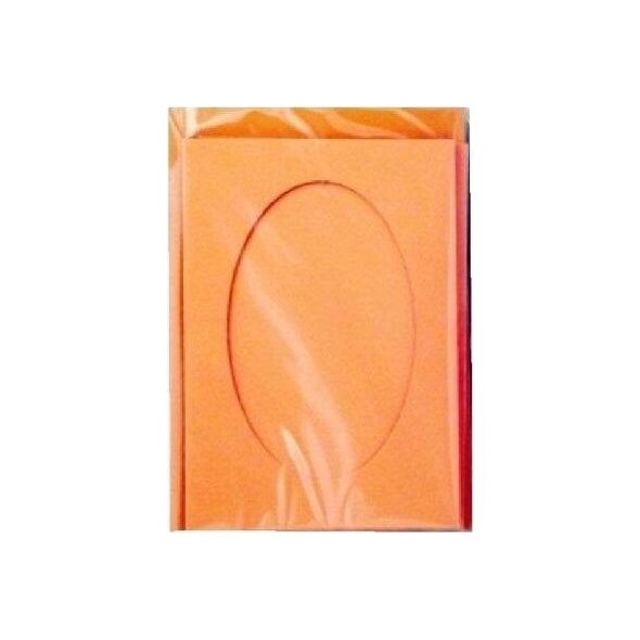 Karty passepartout prostokąt pomarańcz 10,5x15cm