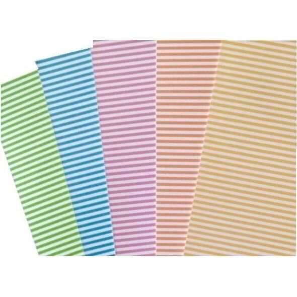 Karton obustronny paski 300g 24x34cm 5 ark MIX