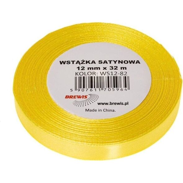 Wstążka satynowa kanarkowy 12mm x 32m