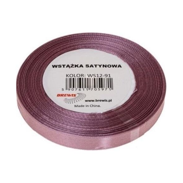 Wstążka satynowa ciemny róż 12mm x 32m