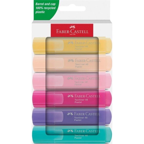 Zakreślacz pastelowy 6 kolorów FABER CASTELL