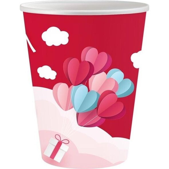 Kubeczki papierowe Love 250ml 6szt