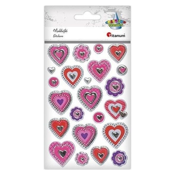 Naklejki foliowe serca mix 23szt