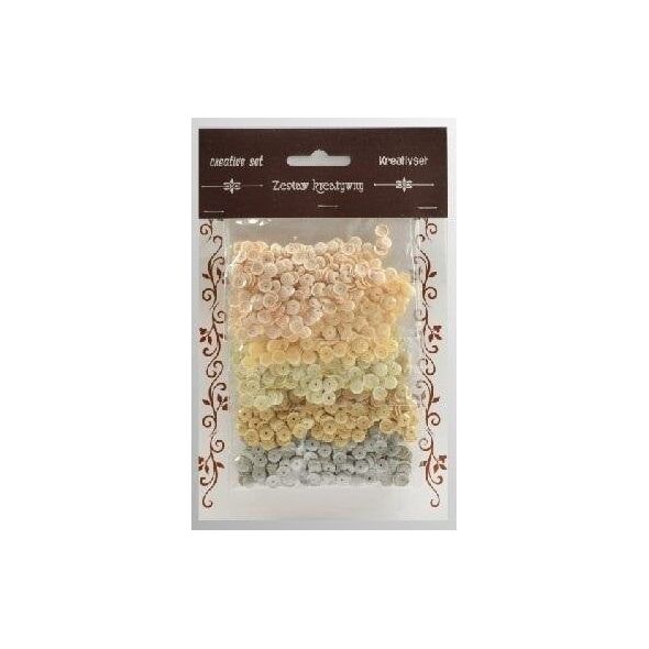 Zestaw cekiny kremowych 6mm 30g
