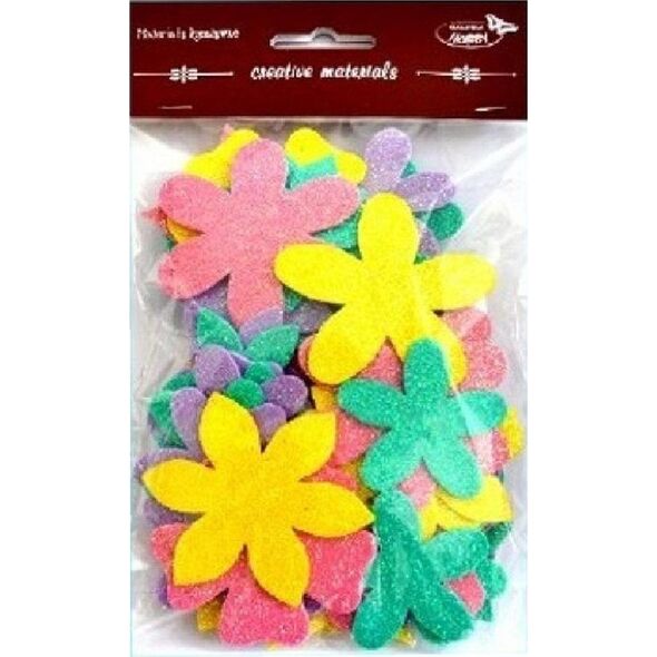 Kwiatki brokatowe 60szt