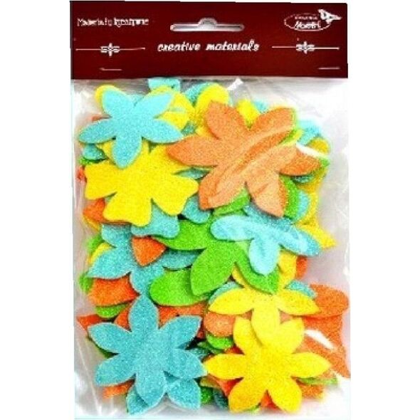 Kwiatki brokatowe 60szt