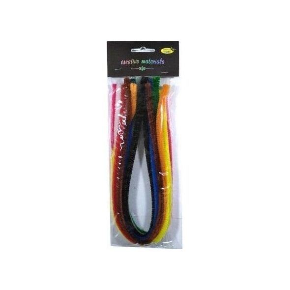Druty chenille kolorowe 9mmx50cm 10szt